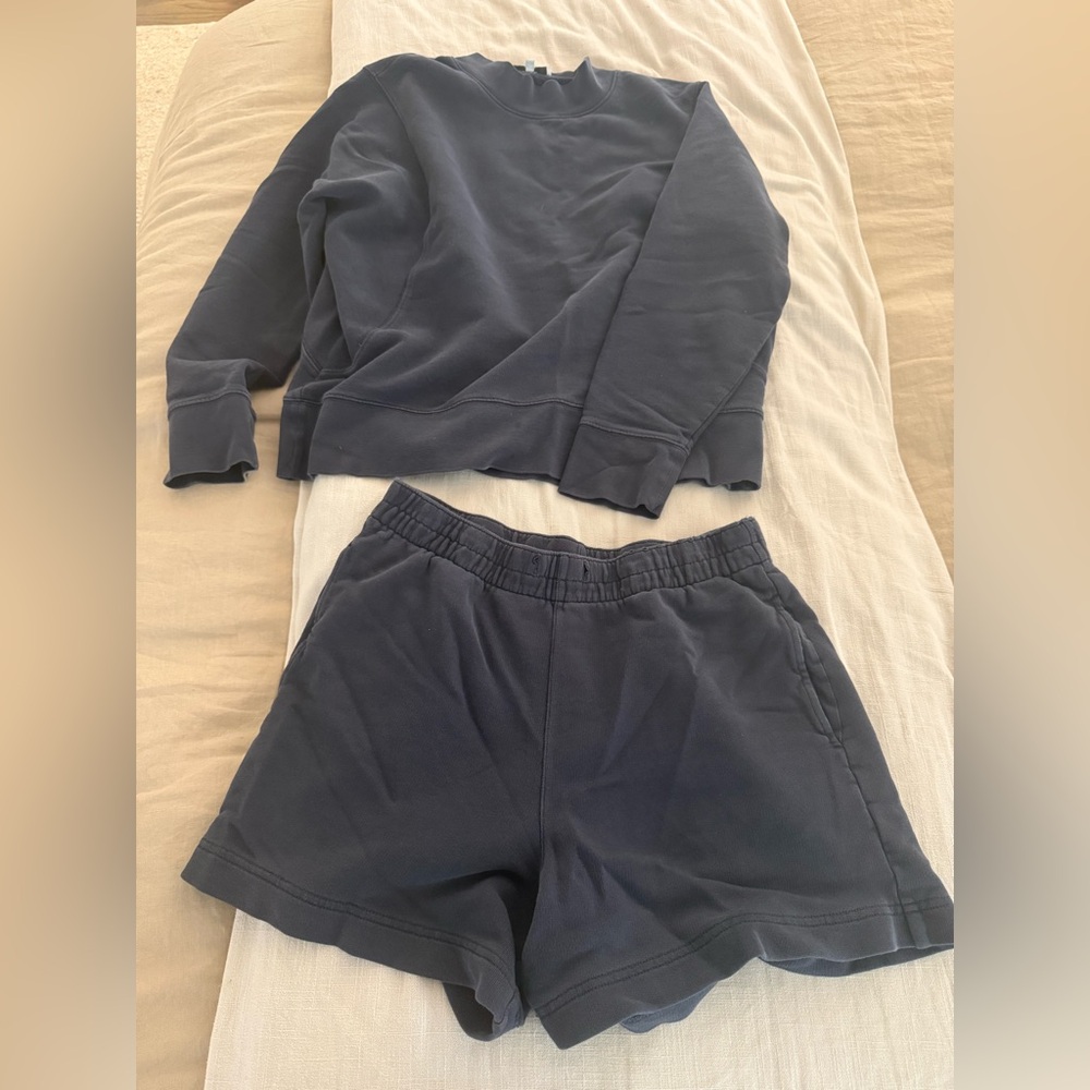 Women's Vince Navy Sweater and Shorts Set